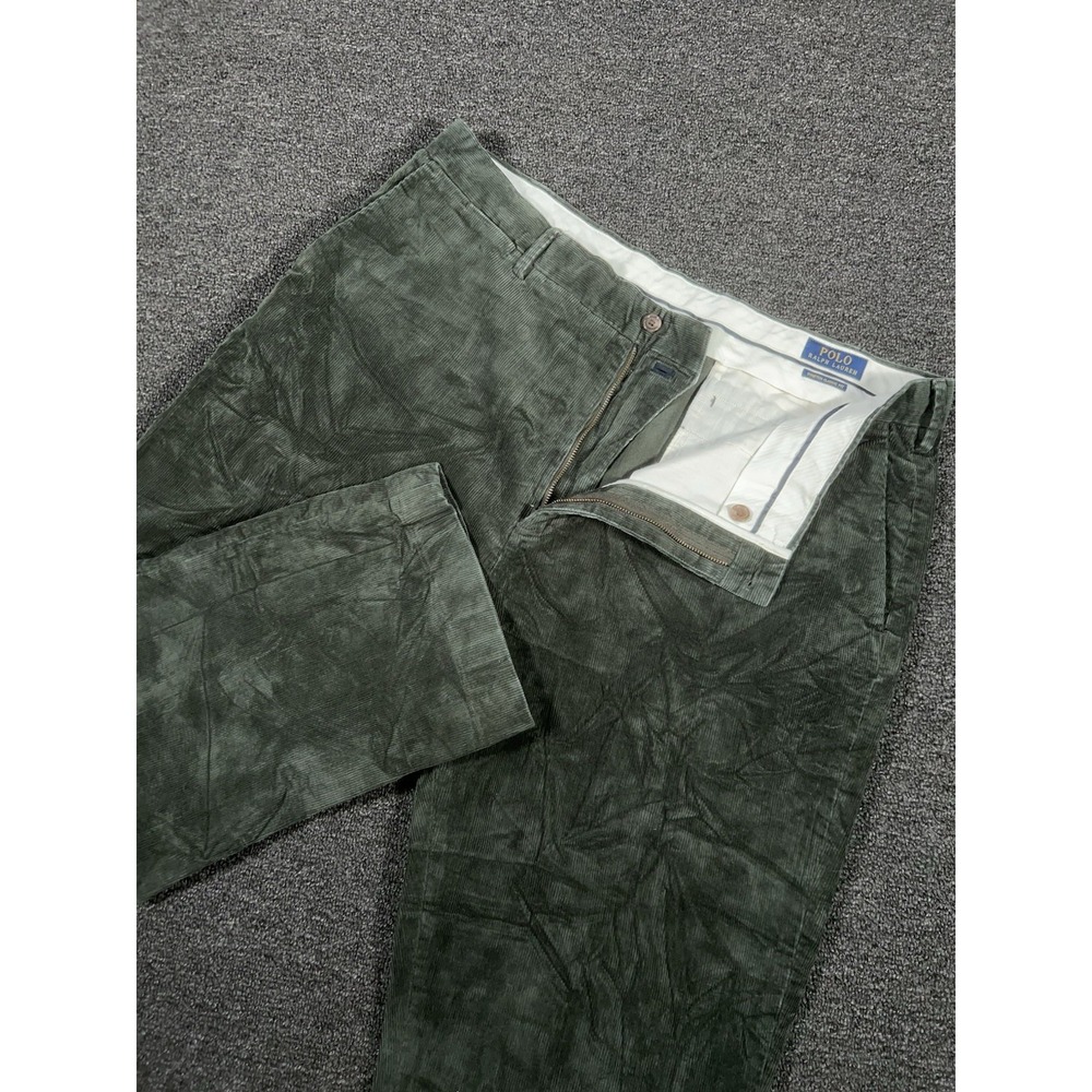 Polo Ralph Lauren Corduroy Pants Men 38x29 (Fits 39x25) Green Cotton Stretch